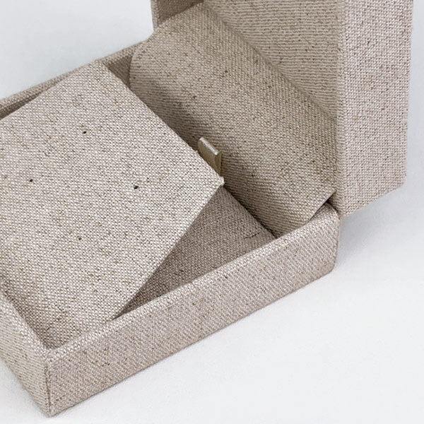 BX121 Natural Linen Jewelry Display Gift Box