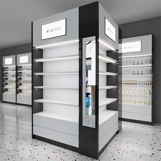 CM015 Beauty Store Display Racks for Cosmetics Lighted