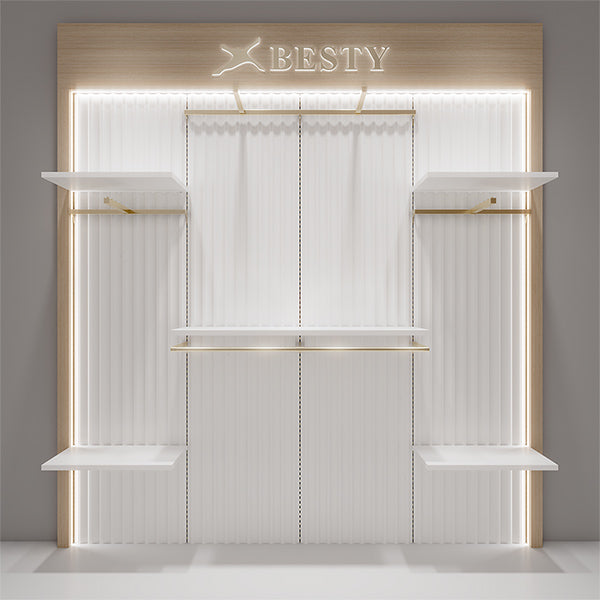 CR021 Wall Mounted Clothes Rack Adjustable With Shelf LED Light