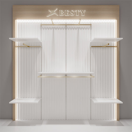 CR021 Wall Mounted Clothes Rack Adjustable With Shelf LED Light