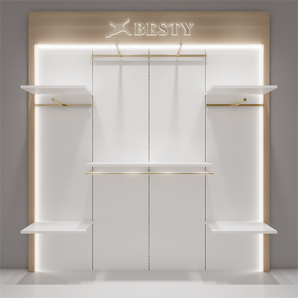 CR021 Wall Mounted Clothes Rack Adjustable With Shelf LED Light
