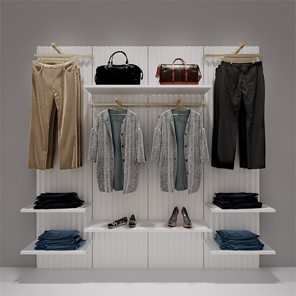 CR021 Wall Mounted Clothes Rack Adjustable With Shelf LED Light