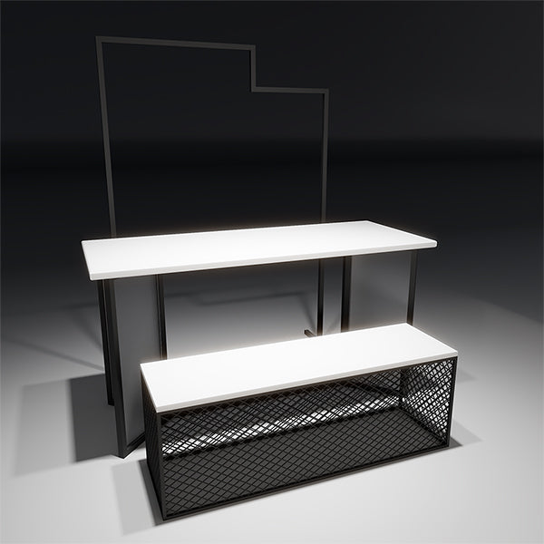 CR027 Garment Shop Clothes Display Rack Set Custom