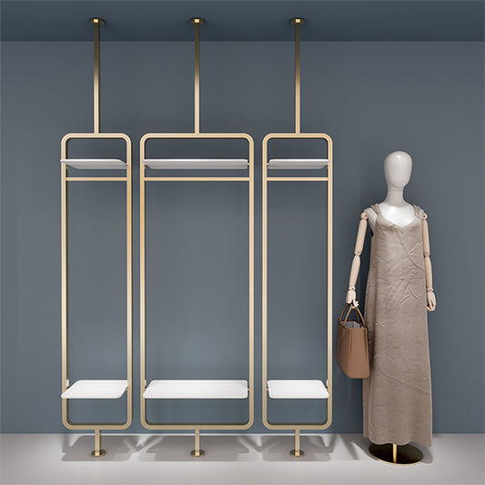 CR040 Retail Clothing Display Metal Rack Floor to Ceiling