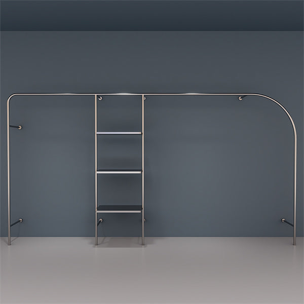 CR046 Wall Mounted Clothes Rack Garment Display with Shelves