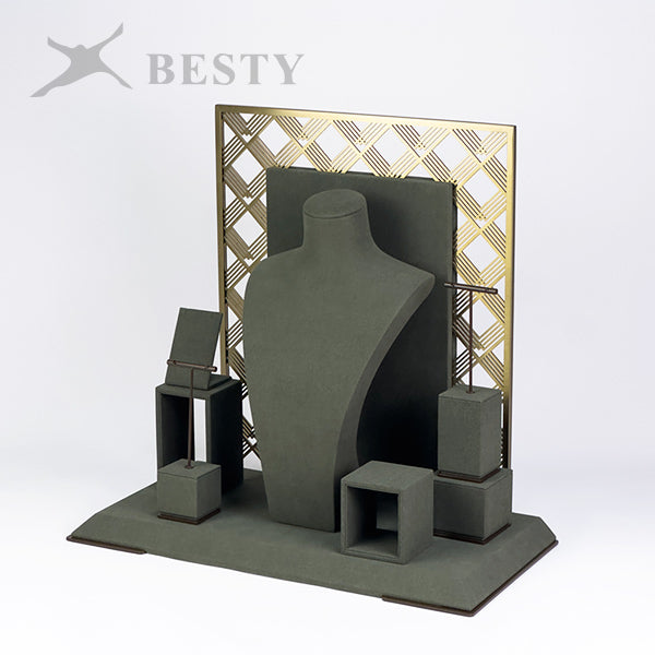 DS381 Shop Front Jewelry Opal Double Side Display Set