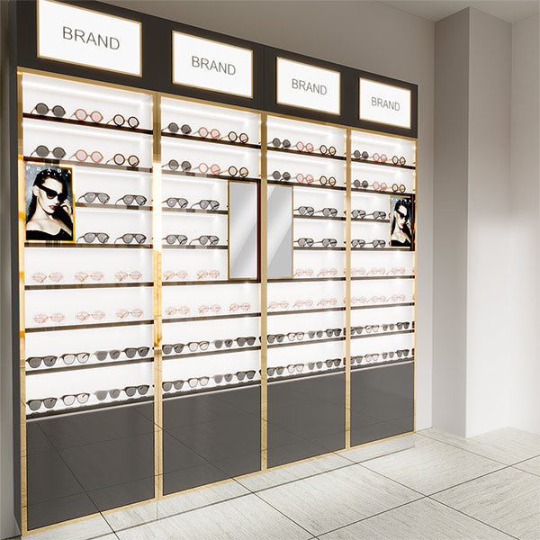 GD005 Lighted Eyeglass Display Cases Wall Cabinet