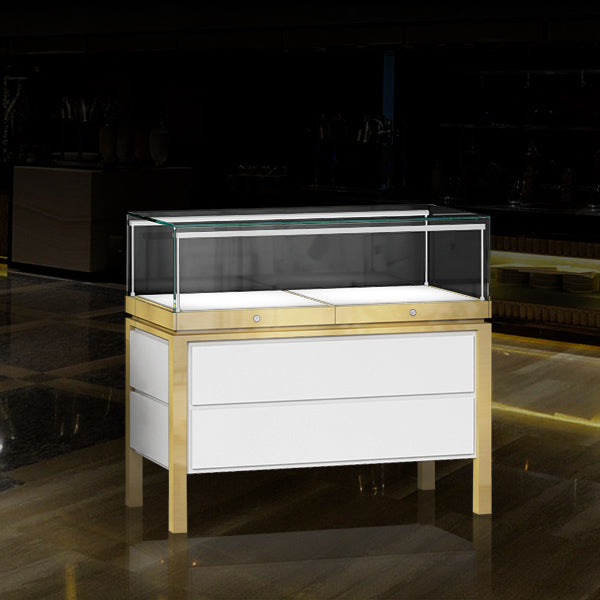 MT-10 Jewelry Store Counter Showcase with Metal Legs | Besty Display