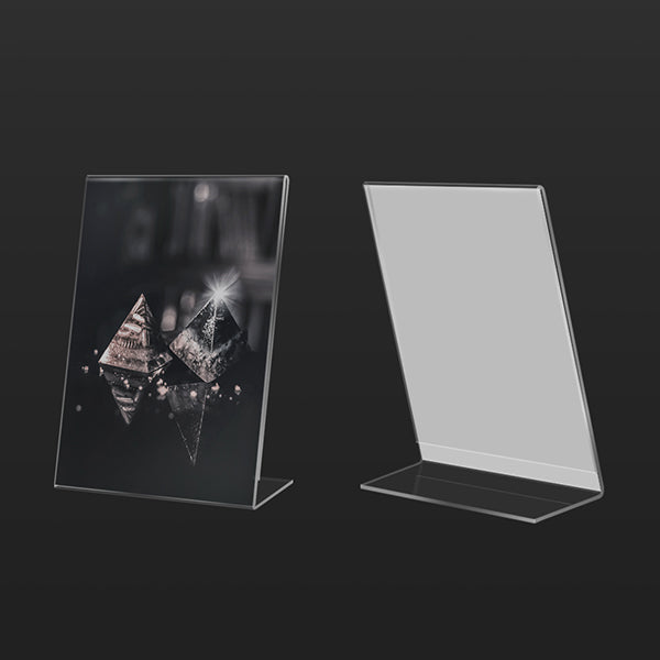 PH002 Clear Acrylic Poster Holder, L Shape Sign Holder Table Top