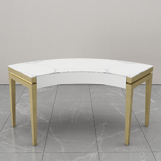 TBL010 Retail Store Curved Metal Table with Marble Top