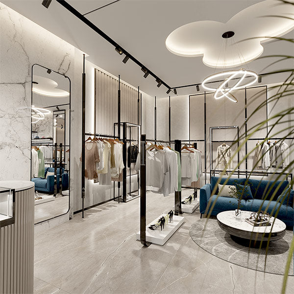 CR073 Clothing Retail Wall Display Rack Floor to Ceiling