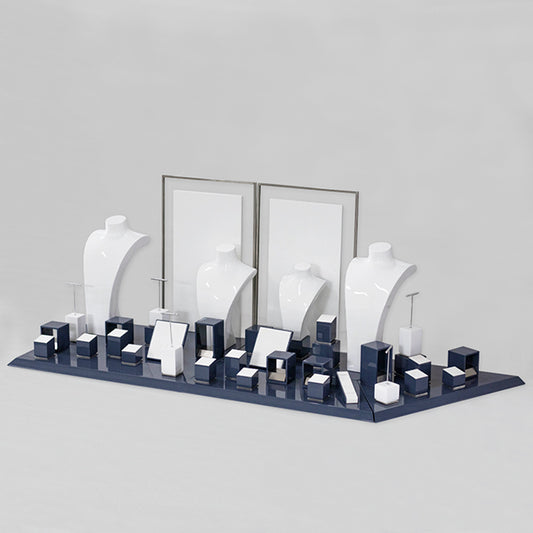 DS028 Jewelry Retail Store Display Holder Stand Set Gloss Wood | Besty Display