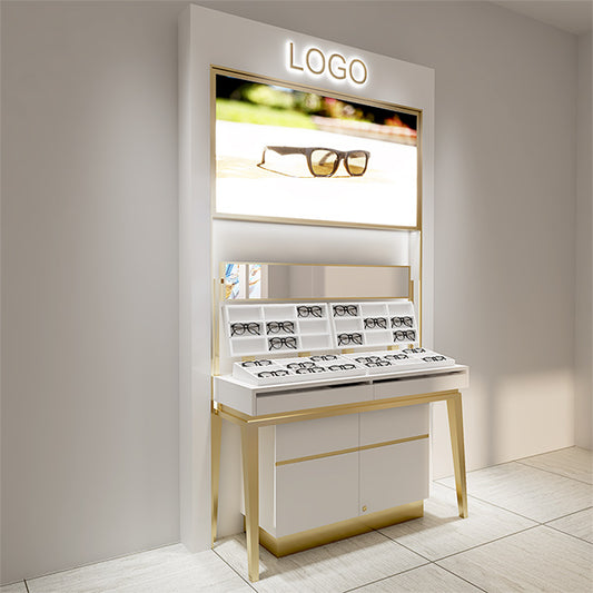 GD019 Eyeglass Wall Display Cabinet with Light Box