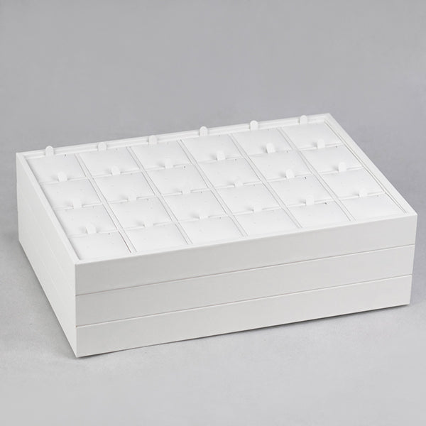 TR0061 Stackable Jewelry Display Earring Tray 24 Grids