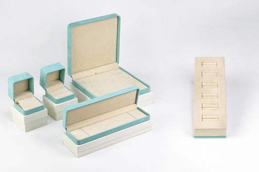 [DISPLAYS] Ecru and Turquoise Color Holders and Boxes