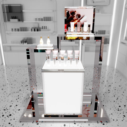 CM008 Retail Cosmetic Display Counter with LED Light Box