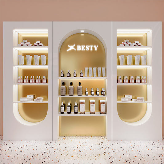 CM010 Cosmetic Store Makeup Wall Display Rack LED Light