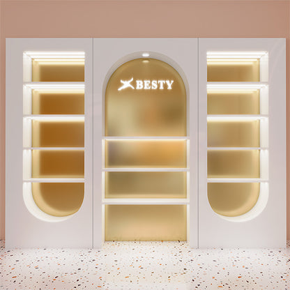 CM010 Cosmetic Store Makeup Wall Display Rack LED Light