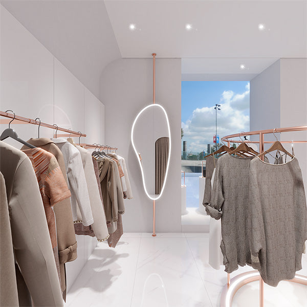CR012 Lighted Mirror Clothes Shop Irregular Shape