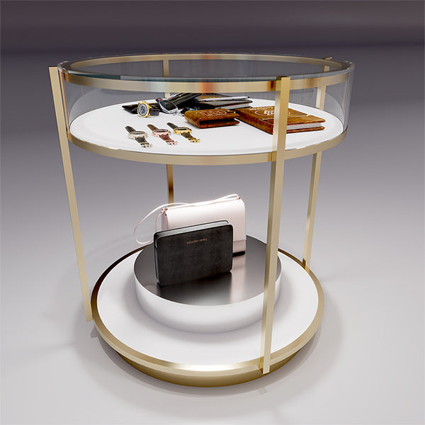 CR032 Glass Round Garment Store Display Counter Lighted – Besty Display