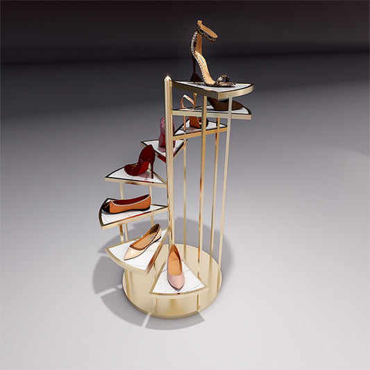 CR035 Ladies Shoes Display Stand Multiple Shelves Spiral