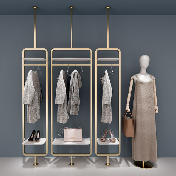 CR040 Retail Clothing Display Metal Rack Floor to Ceiling