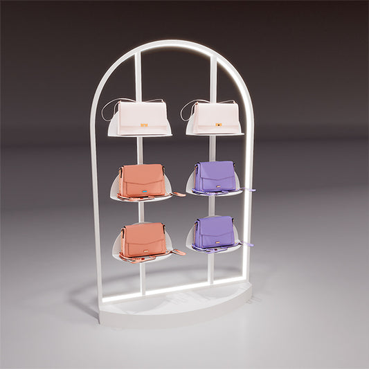 CR053 Fashion Store Handbag Display Rack Metal Holder Lighted