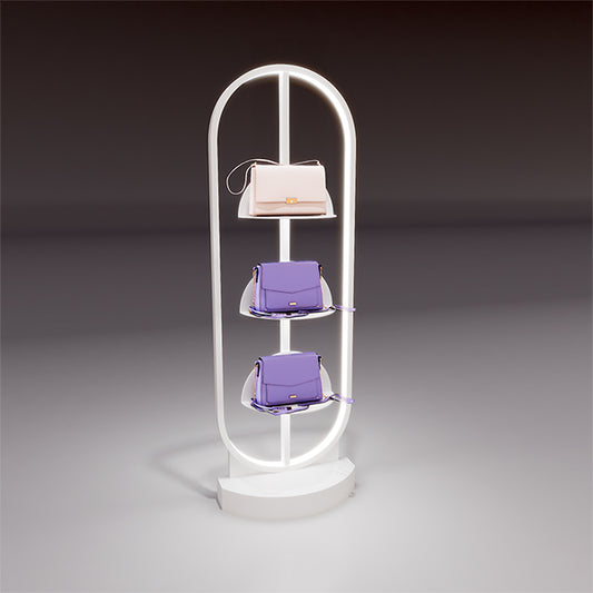 CR054 Bag Display Stand Accessories Metal Rack LED Light