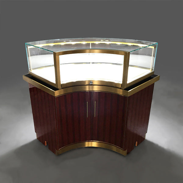 MT-36 Custom Made Store Curved Counter Showcase for Jewelry | Besty Display