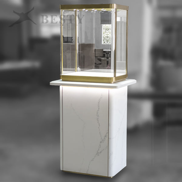 MT44 Jewellery Tower Display Case Marble