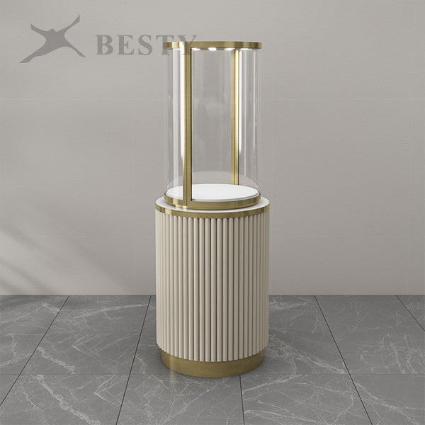 MT-50 Jewelry Round Glass Tower Display Case