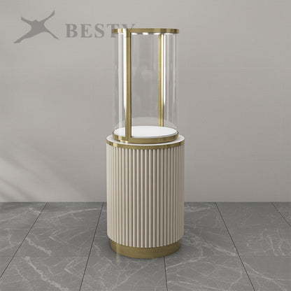 MT-50 Jewelry Round Glass Tower Display Case