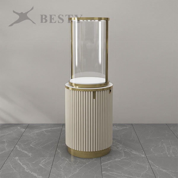 MT-50 Jewelry Round Glass Tower Display Case