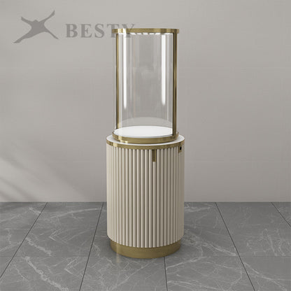 MT-50 Jewelry Round Glass Tower Display Case