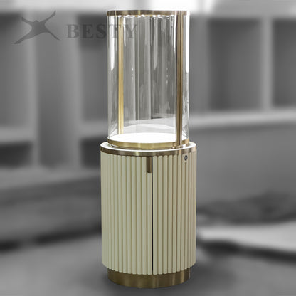 MT-50 Jewelry Round Glass Tower Display Case