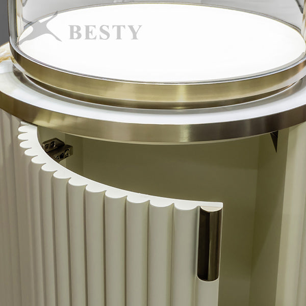 MT-50 Jewelry Round Glass Tower Display Case