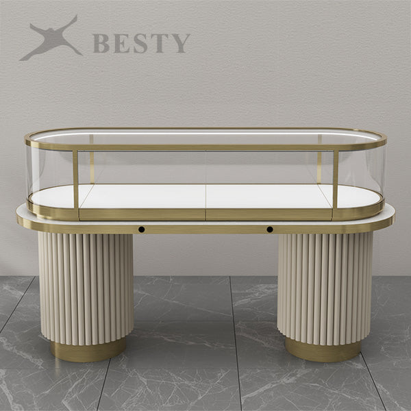 MT-51 Jewelry Oval Glass Counter Showcase