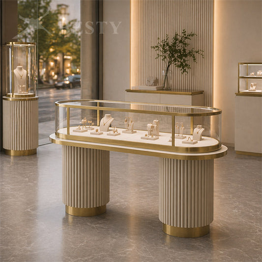 MT-51 Jewelry Oval Glass Counter Showcase
