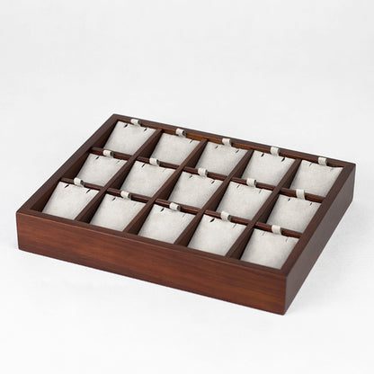 TR0036 Wooden Jewelry Pendant Display Trays 15 Grids