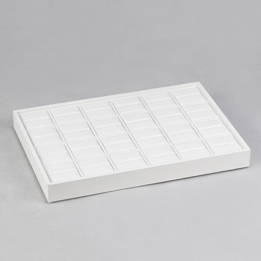 TR0059 Jewelry White Ring Display Tray 24 Grids